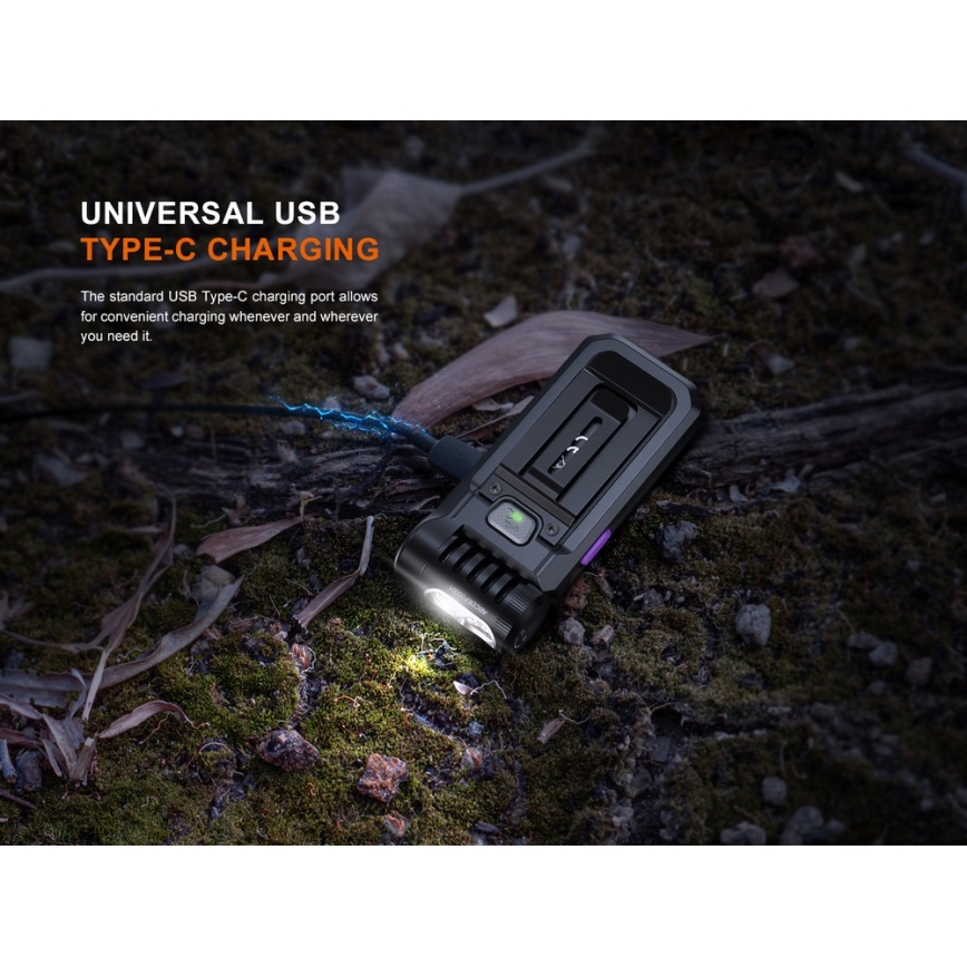 Fenix SW05RUVBLC - LED Pritemdomas įkraunamas žibintuvėlis LED/USB IPX6 150 lm 49 h 700 mAh juoda