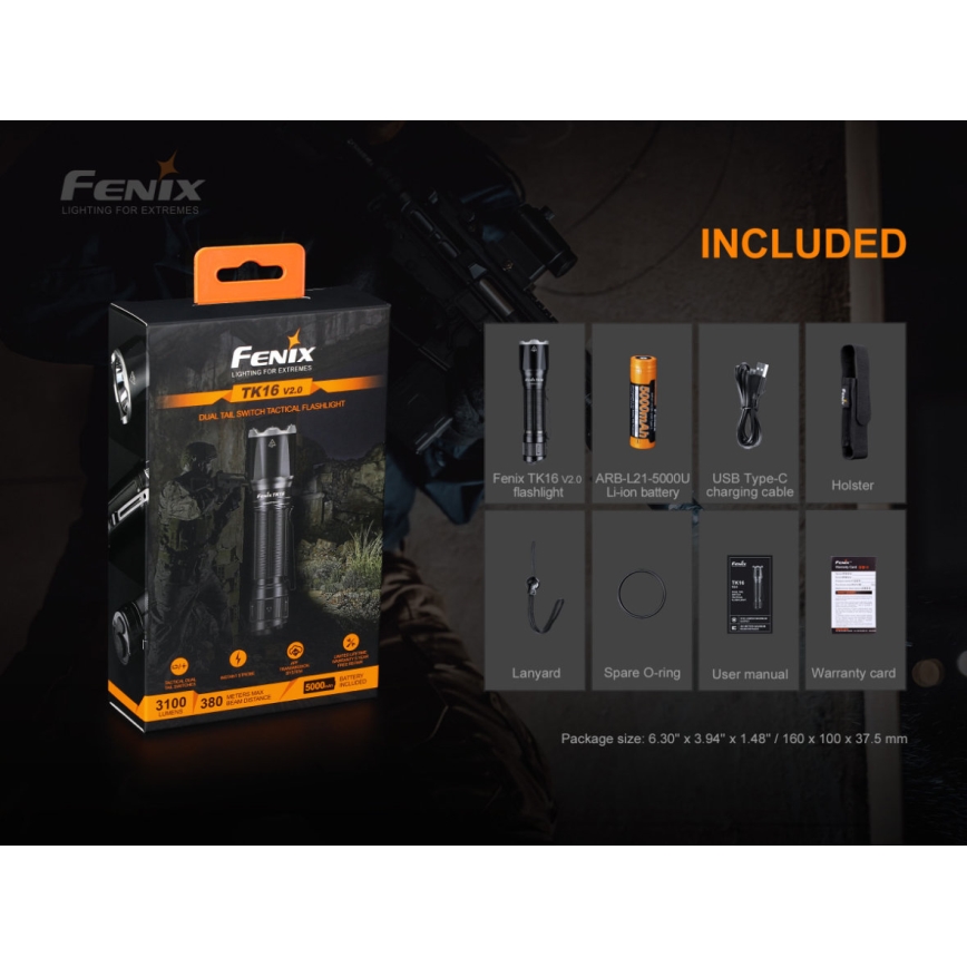 Fenix TK16V20 - LED Įkraunamas žibintuvėlis  LED/1x21700 IP68 3100 lm 43 val