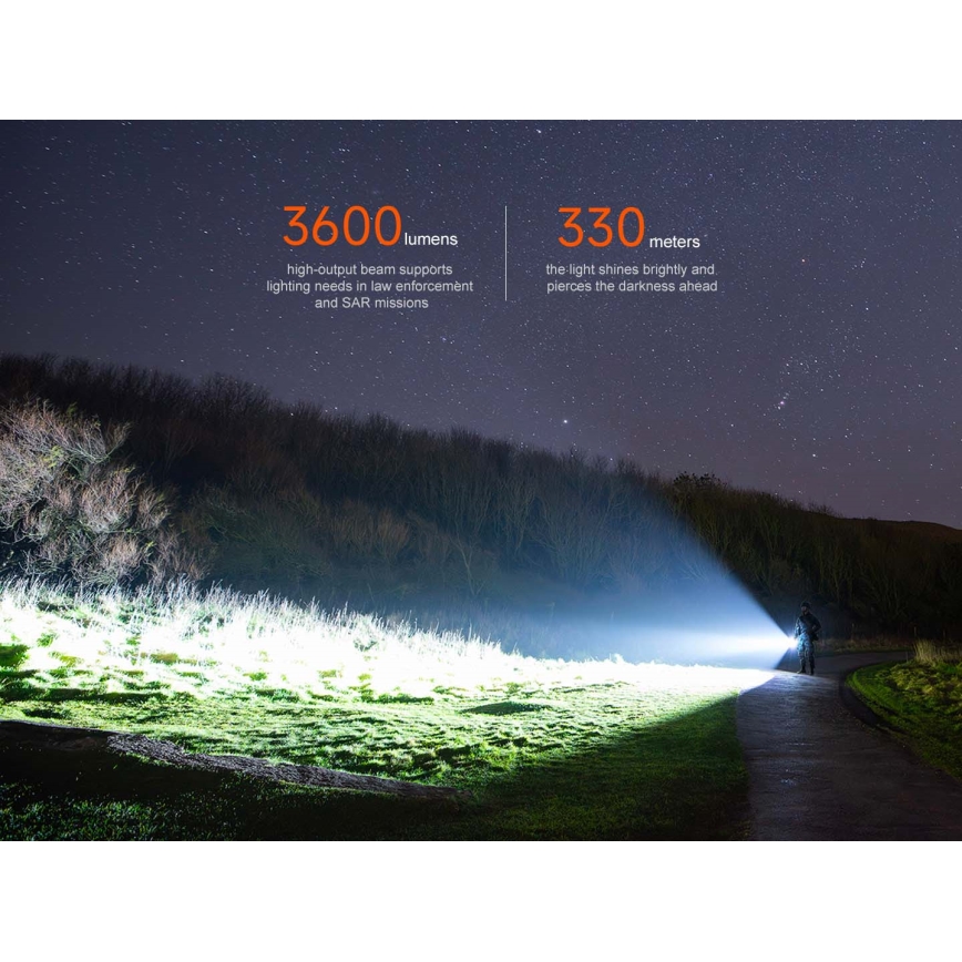 Fenix TK17BLK - reguliuojamas įkraunamas žibintuvėlis LED/USB 6000 mAh IP68 3600 lm 60 val. juodas