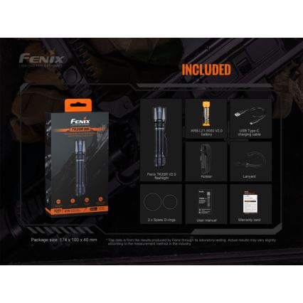 Fenix TK20RV20 – LED Taktinis įkraunamas žibintuvėlis LED/USB IP68 3000 lm 48 val.