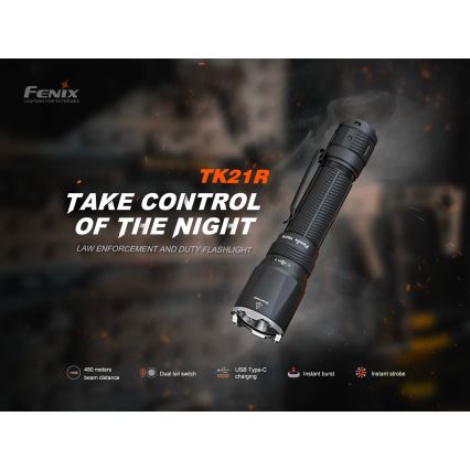 Fenix TK21RBLK - įkraunamas LED žibintuvėlis su reguliuojamu ryškumu LED/USB 6000 mAh IP68 3600 lm 72,5 val. juodas