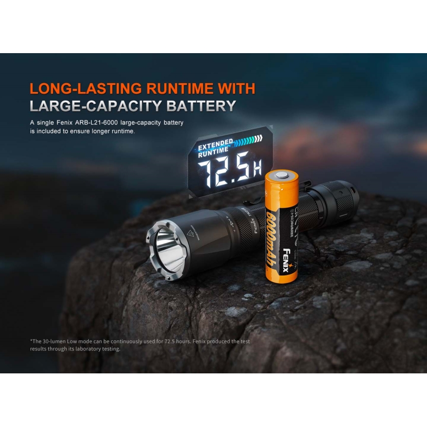 Fenix TK21RBLK - įkraunamas LED žibintuvėlis su reguliuojamu ryškumu LED/USB 6000 mAh IP68 3600 lm 72,5 val. juodas