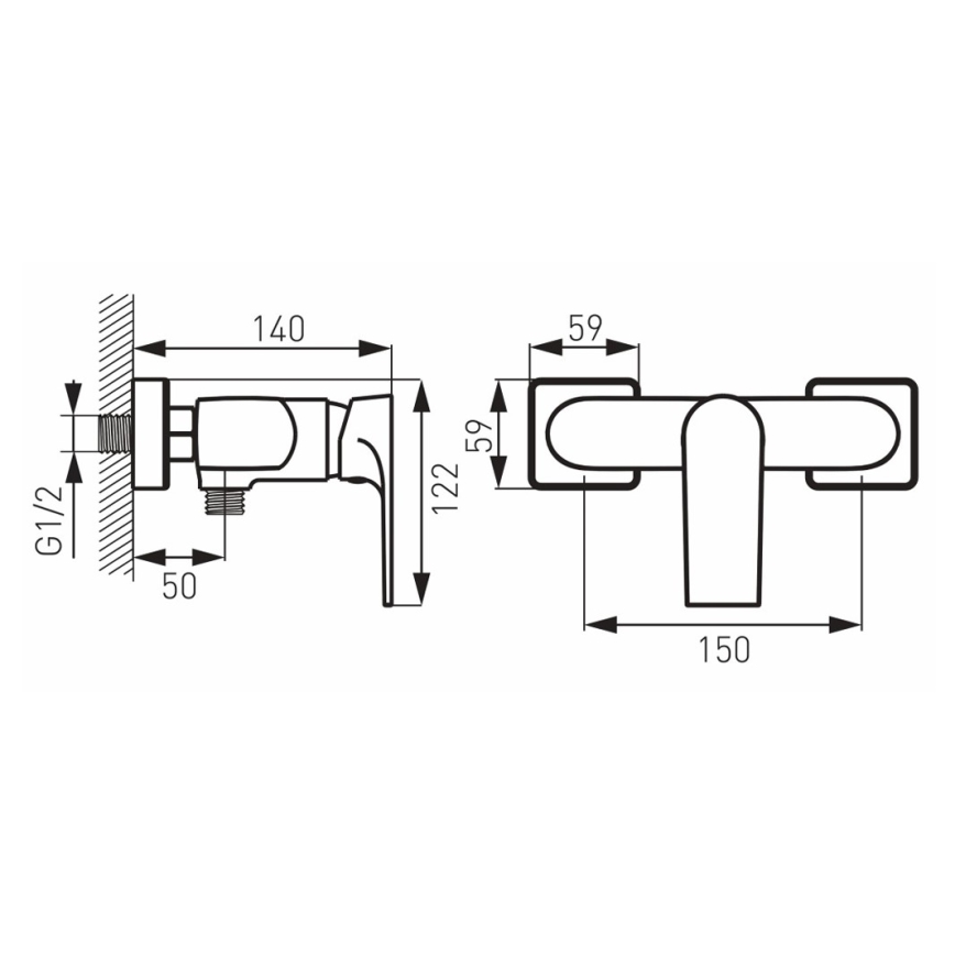 FERRO - Dušo maišytuvas ALGEO SQUARE blizgus chromas