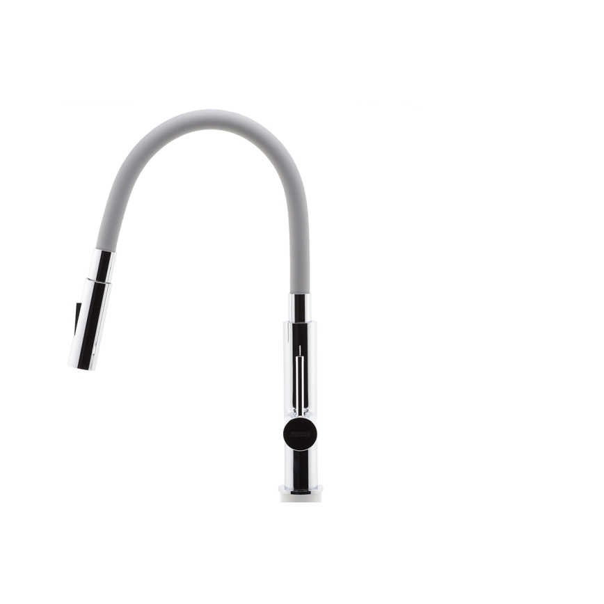 FERRO - Kriauklės čiaupas su lanksčia rankena blizgus chromas/pilka