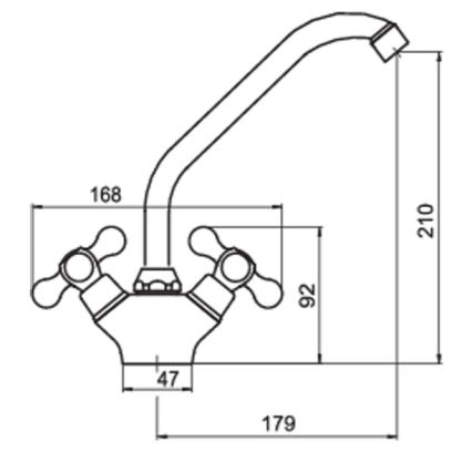 FERRO - Kriauklės maišytuvas ANTICA, bronzinis