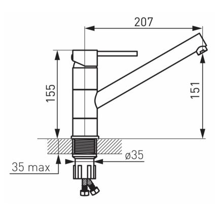 FERRO - Kriauklės maišytuvas FIESTA blizgus chromas