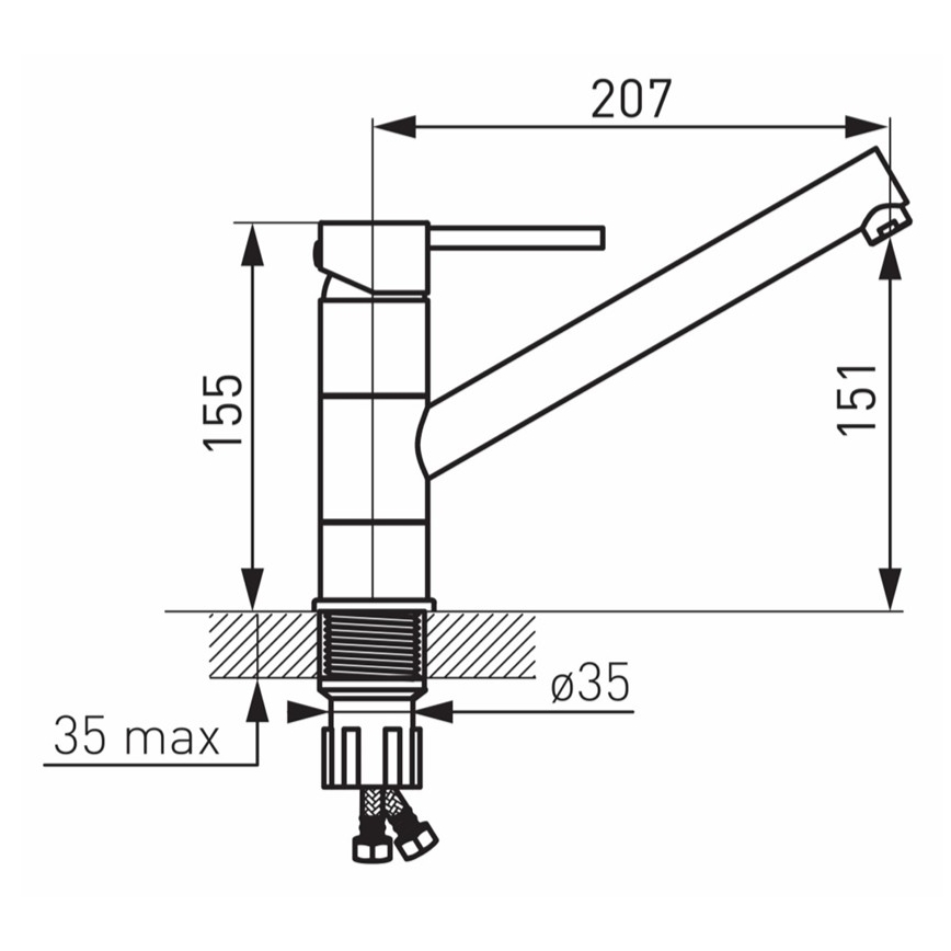 FERRO - Kriauklės maišytuvas FIESTA blizgus chromas