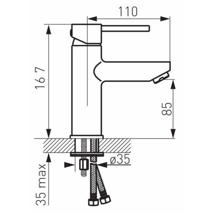 FERRO - praustuvo maišytuvas su išleidimo komplektu FIESTA, blizgus chromas
