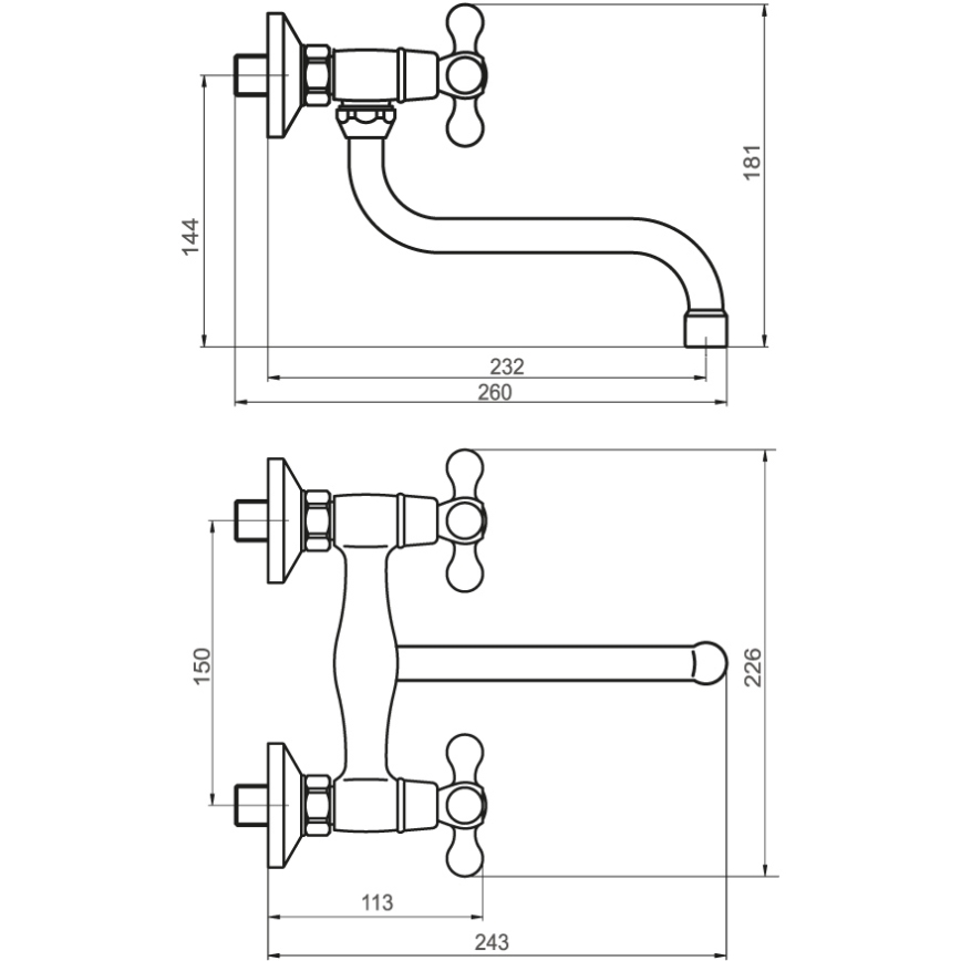 FERRO - Virtuvinis/praustuvo maišytuvas ANTICA bronzinis