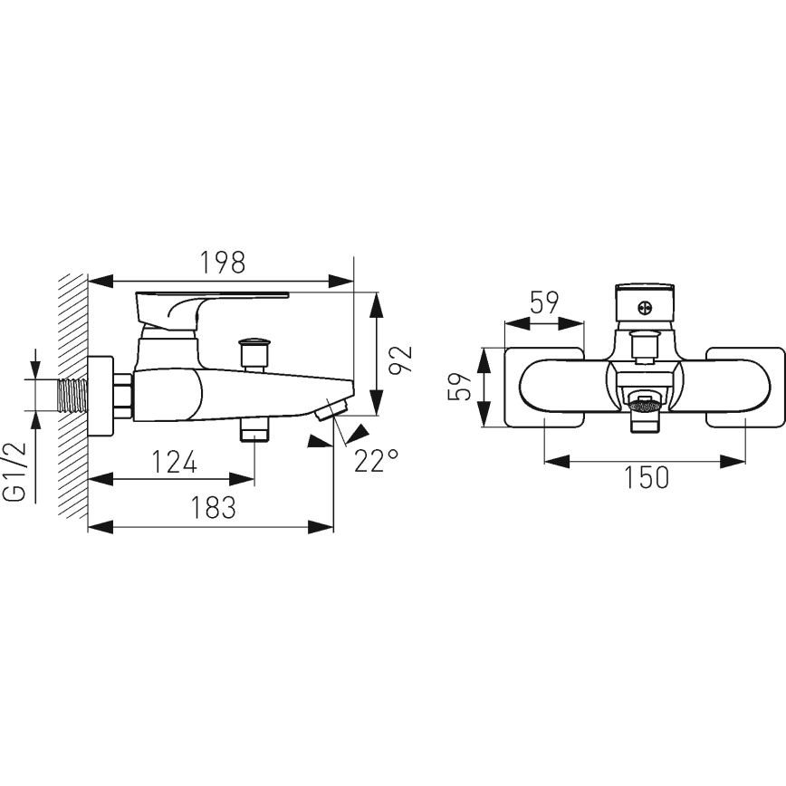 FERRO - Vonios maišytuvas ALGEO SQUARE blizgus chromas