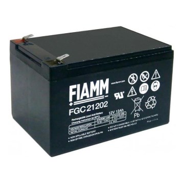 Fiamm FGC21202 – Ciklinis švino rūgšties akumuliatorius 12V/12Ah/faston 6,3mm