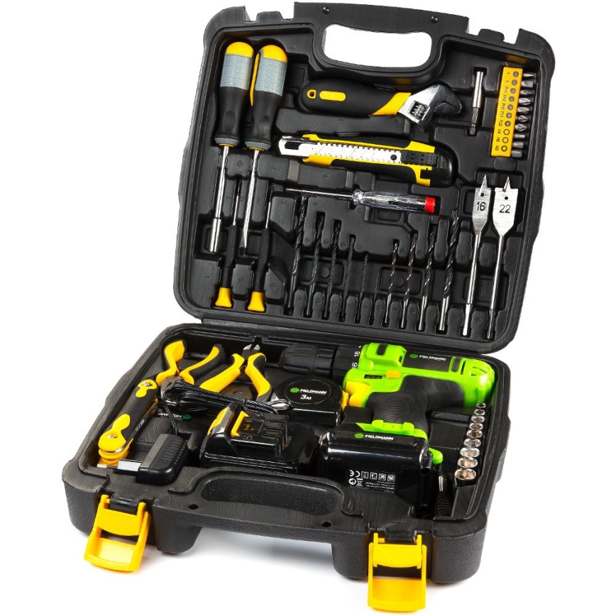 Fieldmann - akumuliatorinis gręžtuvas su priedais 12V 1300 mAh