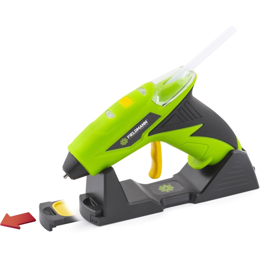 Fieldmann - Belaidis karštų klijų pistoletas 4V 1500 mAh žalia