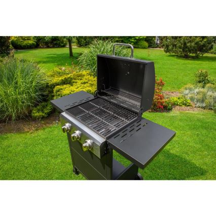 Fieldmann - Dujinis grilis su 3 degikliais, juodas