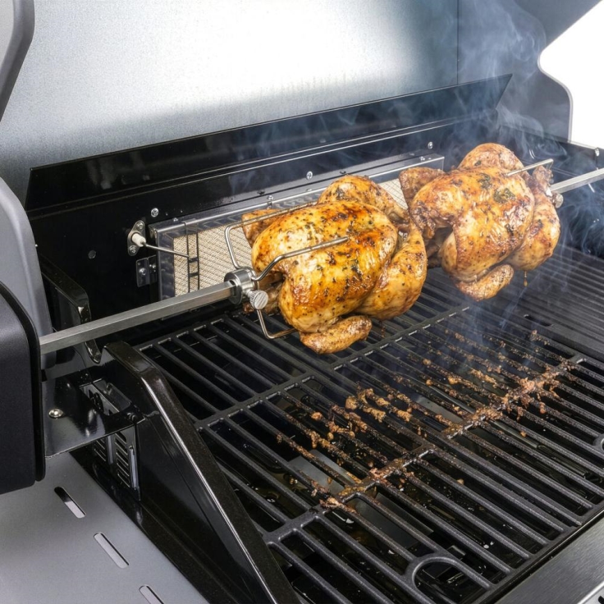 Fieldmann - Grilio iešmas su varikliu 230V, iš nerūdijančio plieno