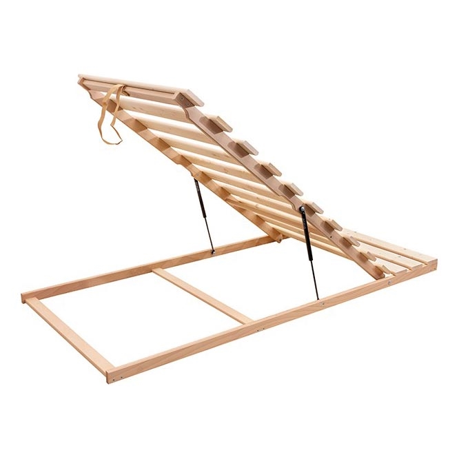 Fiksuotas grotelių lovos pagrindas su pakreipimu nuo kojų HOVDEN 200x90 cm