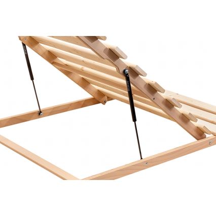 Fiksuotas grotelių lovos pagrindas su pakreipimu nuo kojų HOVDEN 200x90 cm