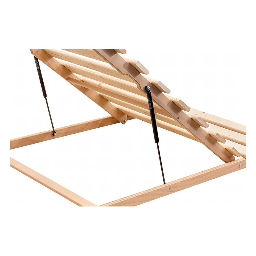 Fiksuotas grotelių lovos pagrindas su pakreipimu nuo kojų HOVDEN 200x90 cm