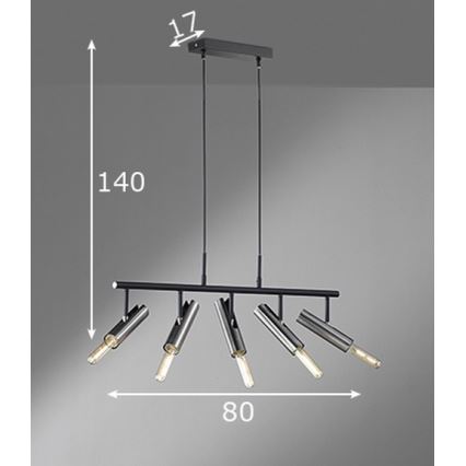 Fischer & Honsel 60369 - Pakabinamas sietynas DEAN 5xE27/25W/230V