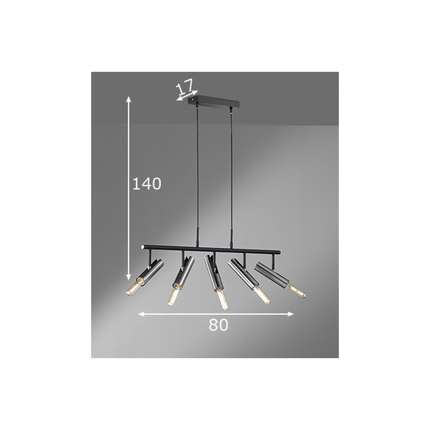 Fischer & Honsel 60369 - Pakabinamas sietynas DEAN 5xE27/25W/230V