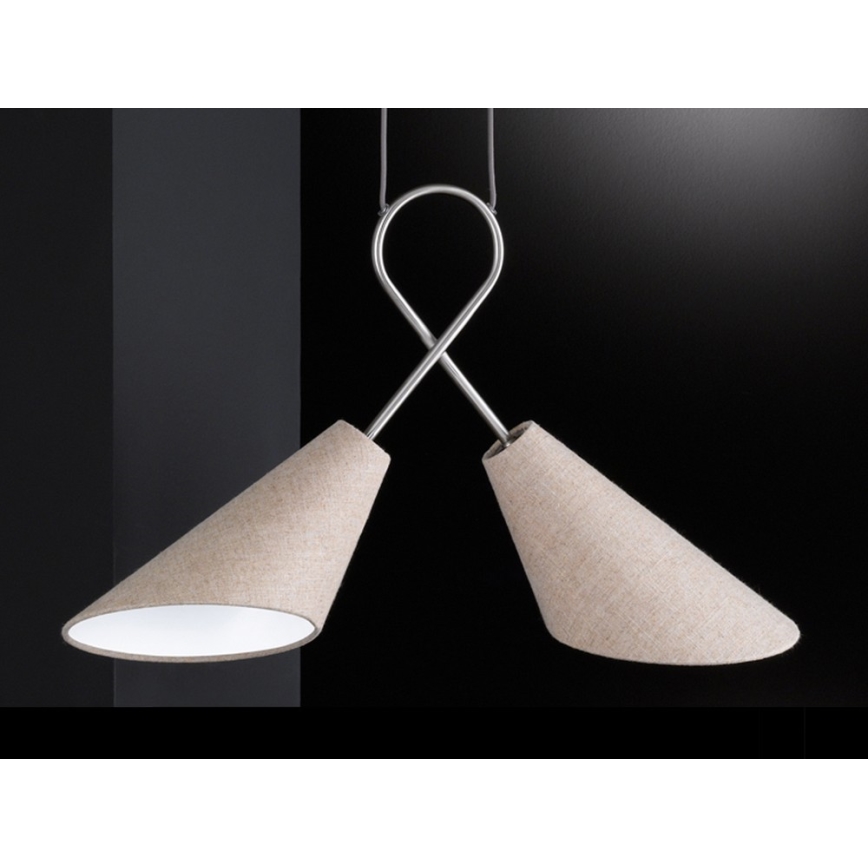 Fischer & Honsel 65170 - Sietynas, kabinamas ant virvės SAGA 2xE27/12W/230V