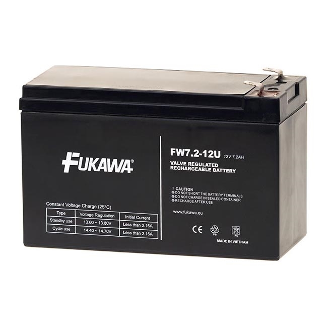 FUKAWA FW 7.2-12 F1U - Švino rūgšties akumuliatorius 12V/7.2Ah/faston 4.7  mm