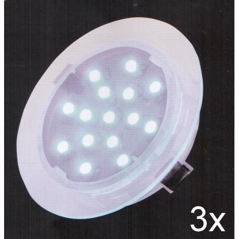 Fulgur 21072 - RINKINYS 3x LED Vonios įleidžiamas šviestuvas ELESPOT 1xLED/0,7W/230V IP44
