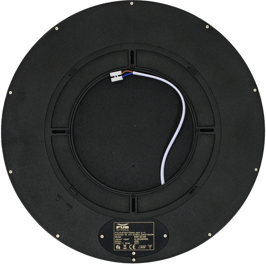 Fulgur 41813 - LED lubinis šviestuvas NOMY LED/32W/230V 3000/4000/6000K IP40 diametras 40 cm juoda