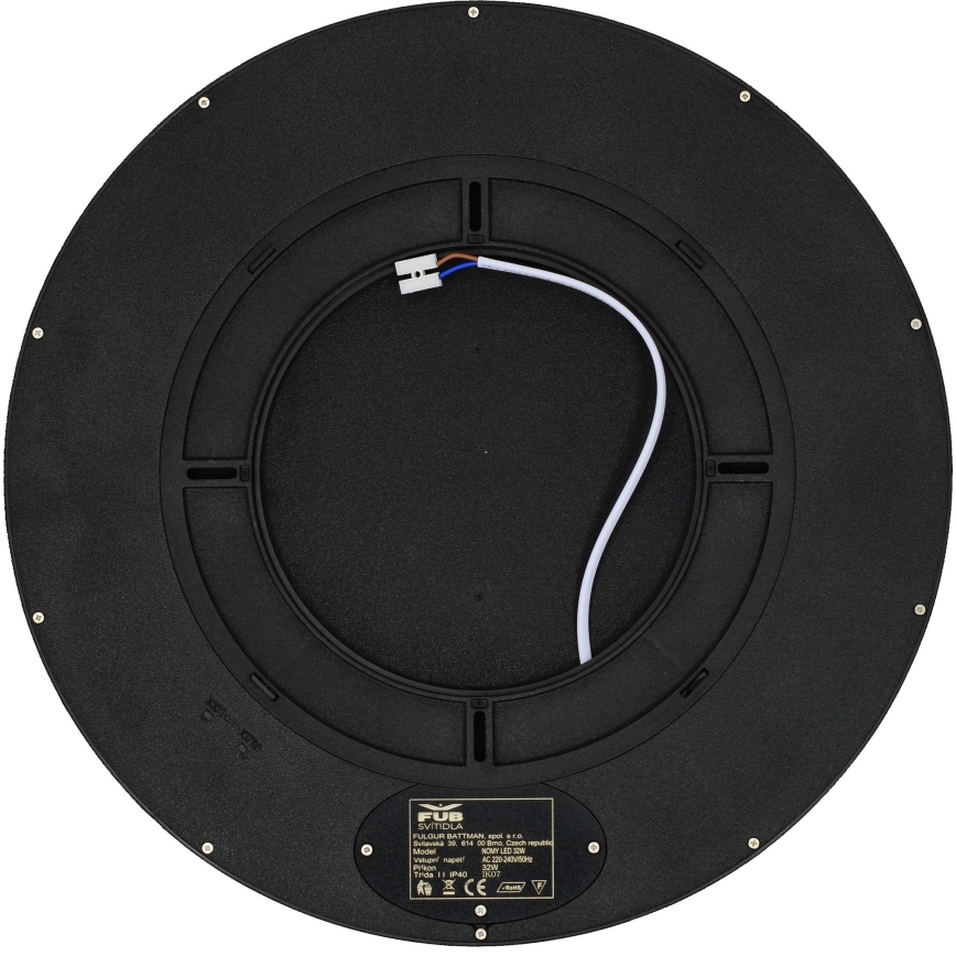 Fulgur s-42589 - LED lubinis šviestuvas su judesio jutikliu NOMY-S LED/32W/230V 3000/4000/6000K IP40 diametras 40 cm juoda