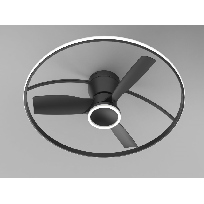Fulgur s-43047 - Dimeriuojamas LED lubinis ventiliatorius THORA LED/50W/230V 2700-5000K juodas + nuotolinis valdymas