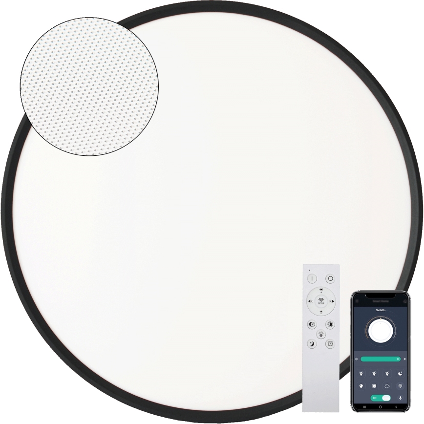 Fulgur s-43057 - LED reguliuojamas lubinis šviestuvas NOMY LED/40W/230V 3000-6500K skers. 50 cm UGR19 IP40 Wi-Fi juoda + nuotolinio valdymo pultas