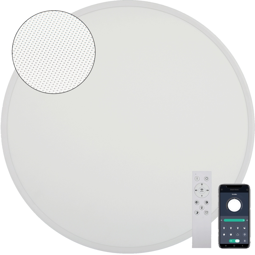 Fulgur s-43058 - Reguliuojamas LED lubinis šviestuvas NOMY LED/50W/230V 3000-6500K skersmuo 60 cm UGR19 IP40 Wi-Fi baltas + nuotolinis pultelis