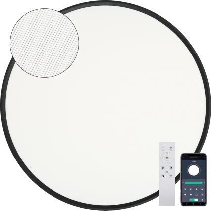 Fulgur s-43059 - dimeriuojamas LED lubinis šviestuvas NOMY LED/50W/230V 3000-6500K skersmuo 60 cm UGR19 IP40 Wi-Fi juodas + nuotolinis pultelis