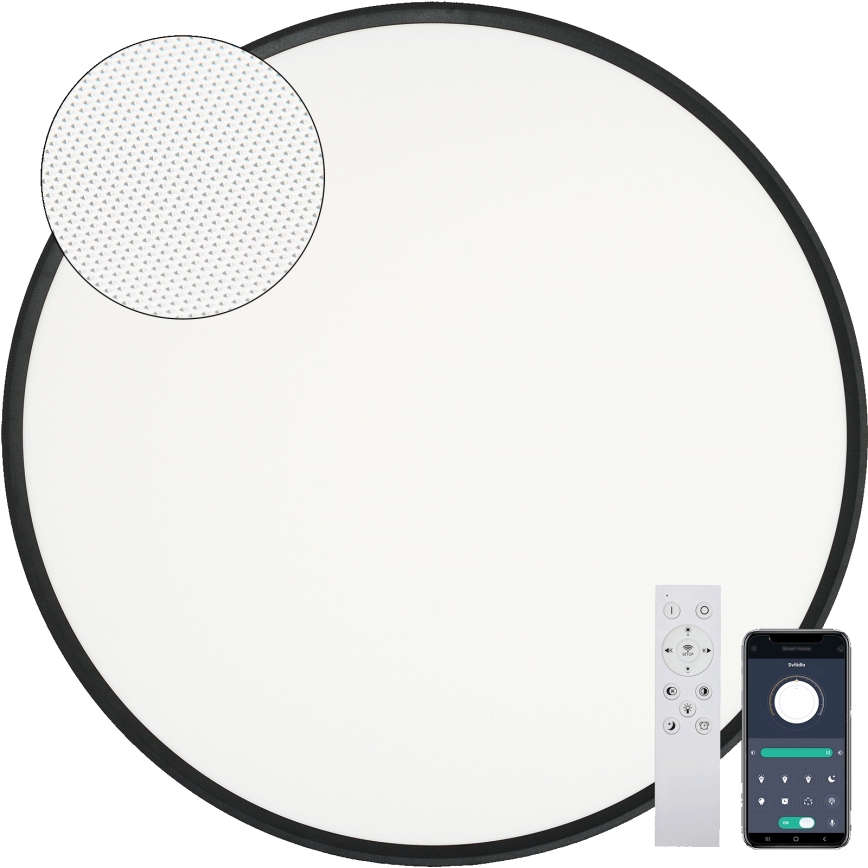 Fulgur s-43059 - dimeriuojamas LED lubinis šviestuvas NOMY LED/50W/230V 3000-6500K skersmuo 60 cm UGR19 IP40 Wi-Fi juodas + nuotolinis pultelis