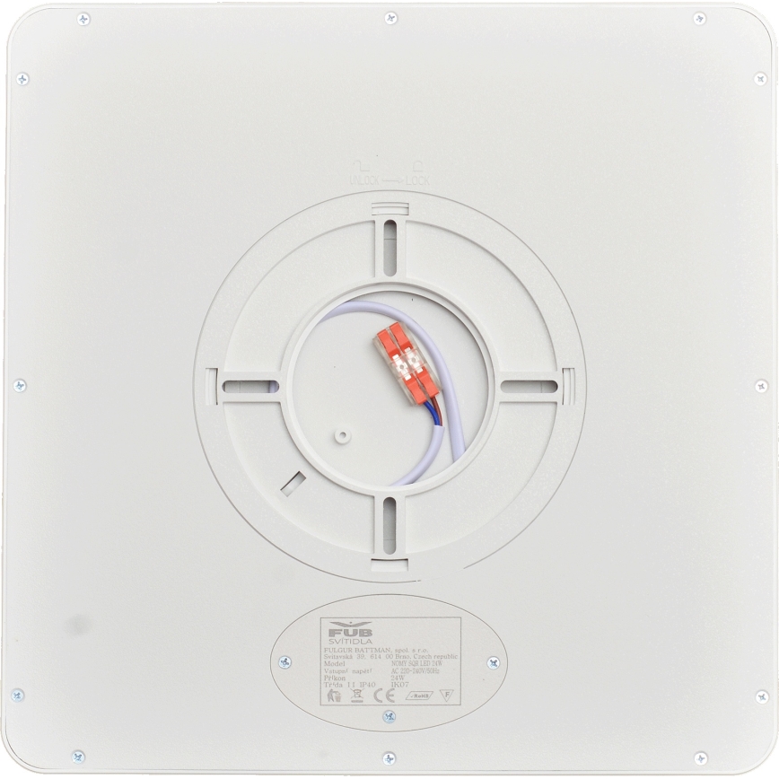 Fulgur s-43102 - LED lubinis šviestuvas NOMY LED/24W/230V 3000/4000/6500K IP40 30x30 cm baltas