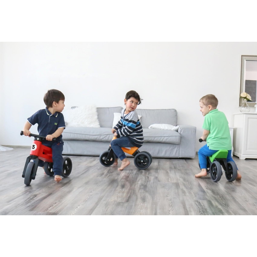 Funny Wheels - Paspiriamas dviratukas 2 viename RIDER SPORT žalia/juoda