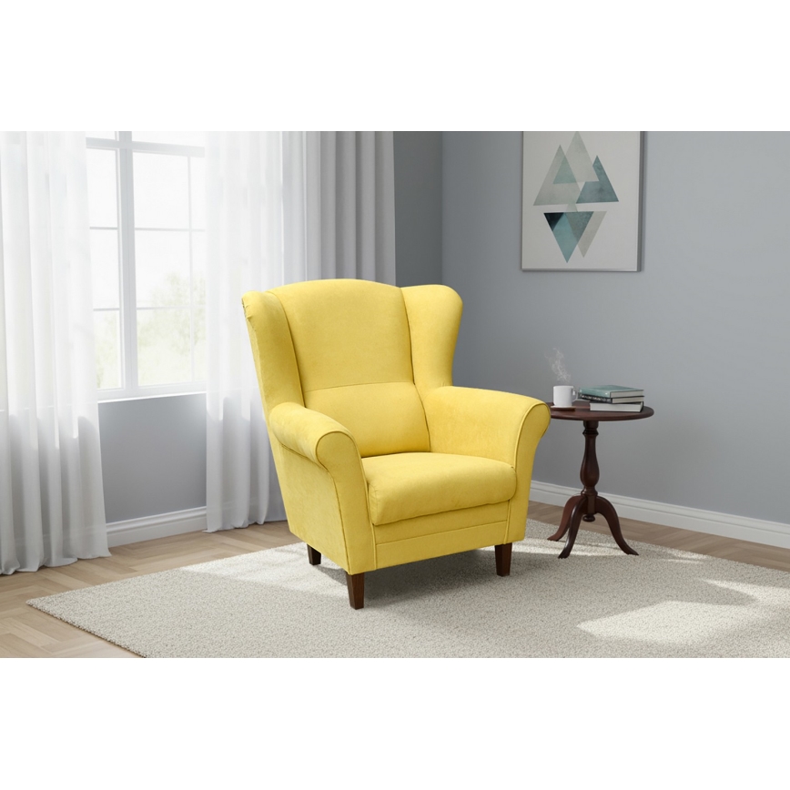 GALA ausų fotelis, geltonas