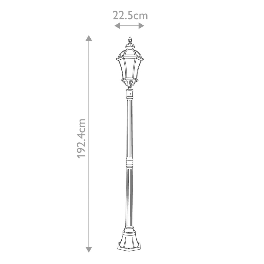 Garden Zone - Lauko lempa LEDBURY 1xE27/100W/230V IP44 juoda