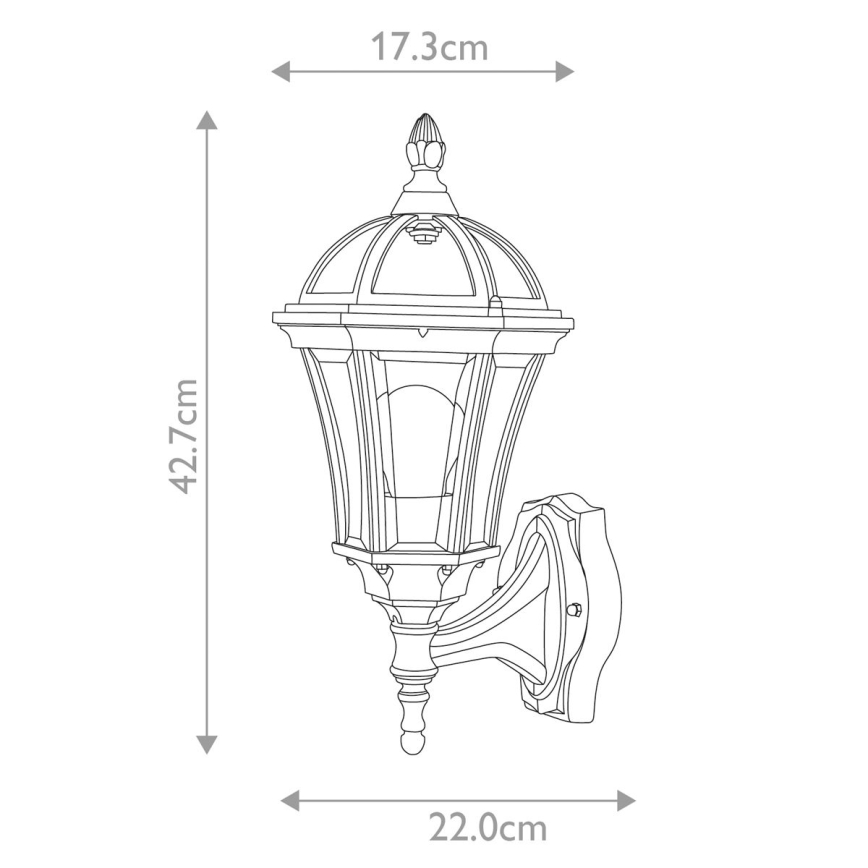 Garden Zone - Sieninis lauko šviestuvas LEDBURY 1xE27/100W/230V IP44