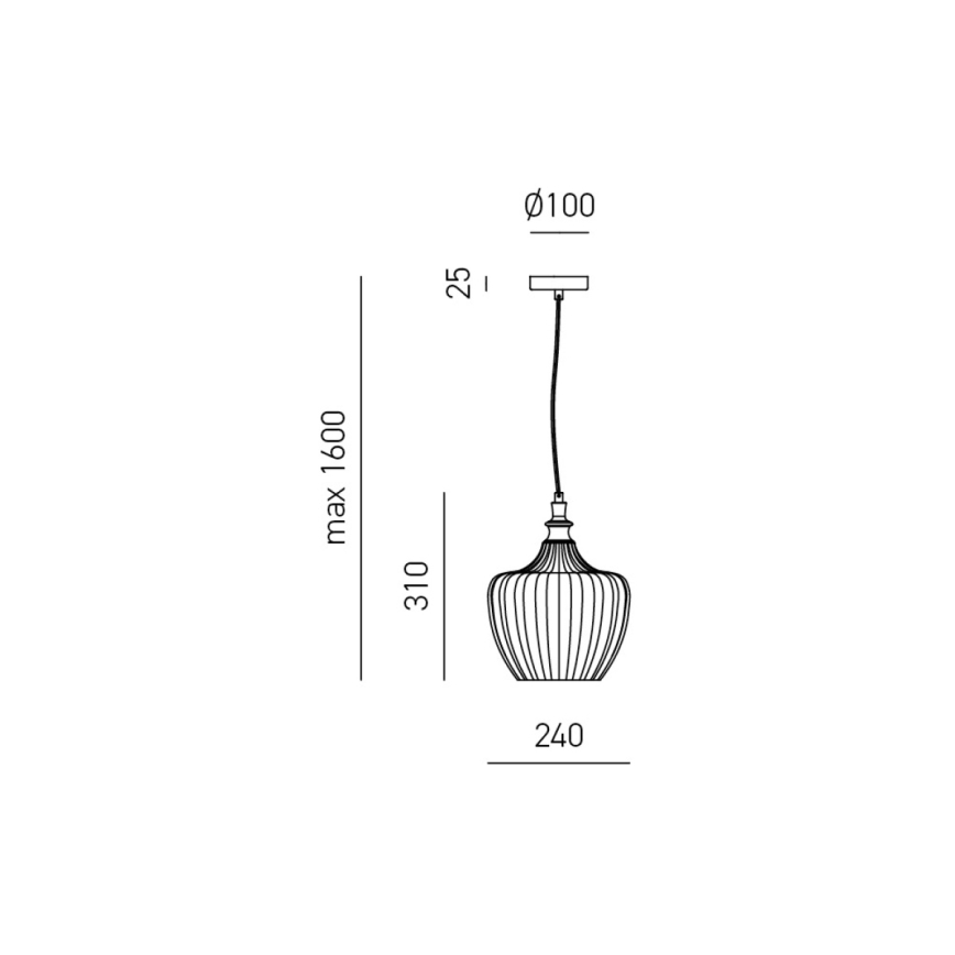 Gea Luce CLEOFE S/10 A - Pakabinamas sietynas CLEOFE 1xE27/60W/230V diametras 24 cm