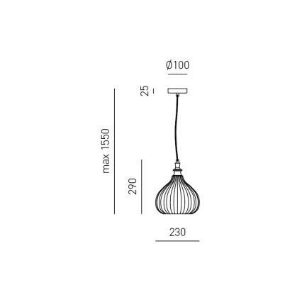 Gea Luce CLEOFE S/11 A - Pakabinamas sietynas CLEOFE 1xE27/60W/230V diametras 23 cm