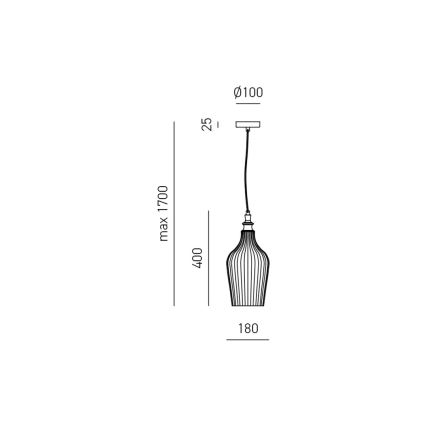 Gea Luce CLEOFE S/12 A - Pakabinamas sietynas CLEOFE 1xE27/60W/230V diametras 18 cm