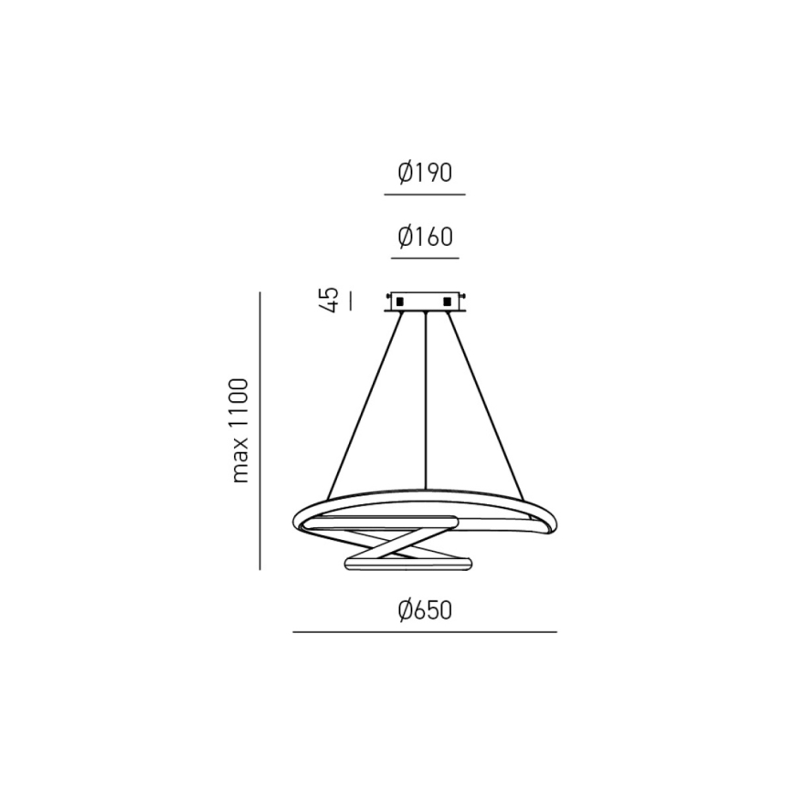 Gea Luce DIVA S G ORO - LED Reguliuojamas pakabinamas sietynas DIVA LED/44W/230V auksas