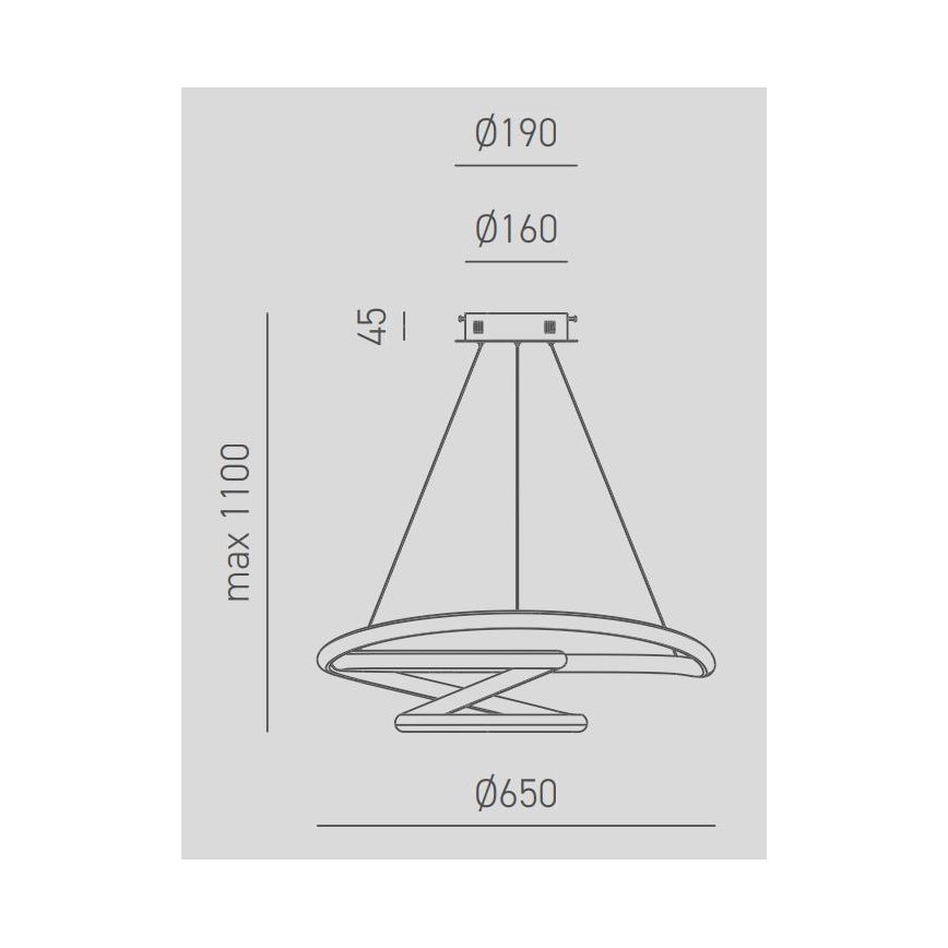 Gea Luce DIVA S G TITANIO - LED Reguliuojamas pakabinamas sietynas DIVA LED/44W/230V pilka