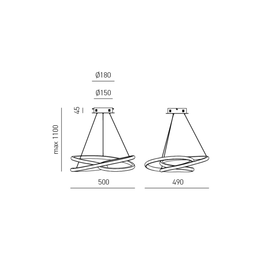 Gea Luce DIVA S P ORO - LED Reguliuojamas pakabinamas sietynas DIVA LED/43W/230V auksas