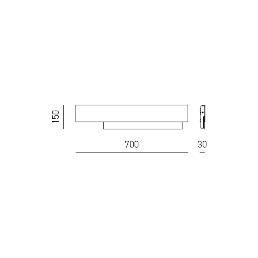 Gea Luce DOHA A G N - LED sieninis šviestuvas DOHA LED/25W/230V 70 cm juoda