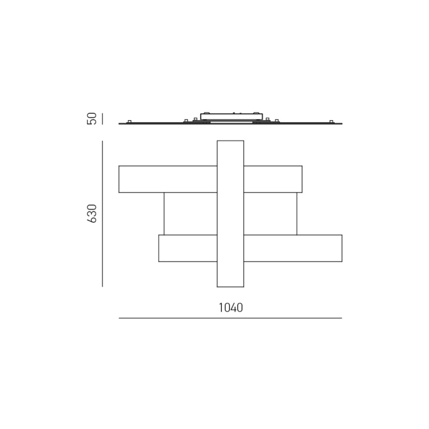 Gea Luce DOHA P G N - LED lubinis šviestuvas DOHA LED/50W/230V 104 cm juoda