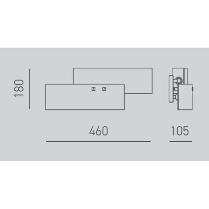 Gea Luce LARA A P arg - Sieninis šviestuvas LARA 2xE14/42W/230V sidabras