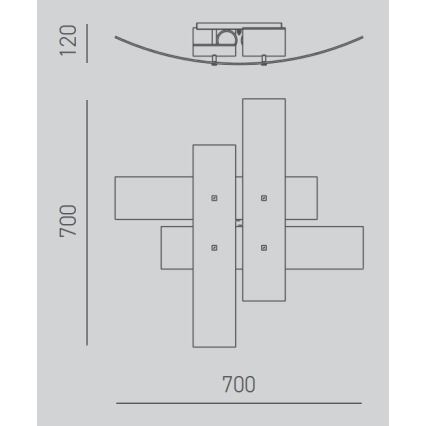 Gea Luce LARA P M arg - Lubinis šviestuvas LARA 2xE27/70W/230V 70 cm sidabras
