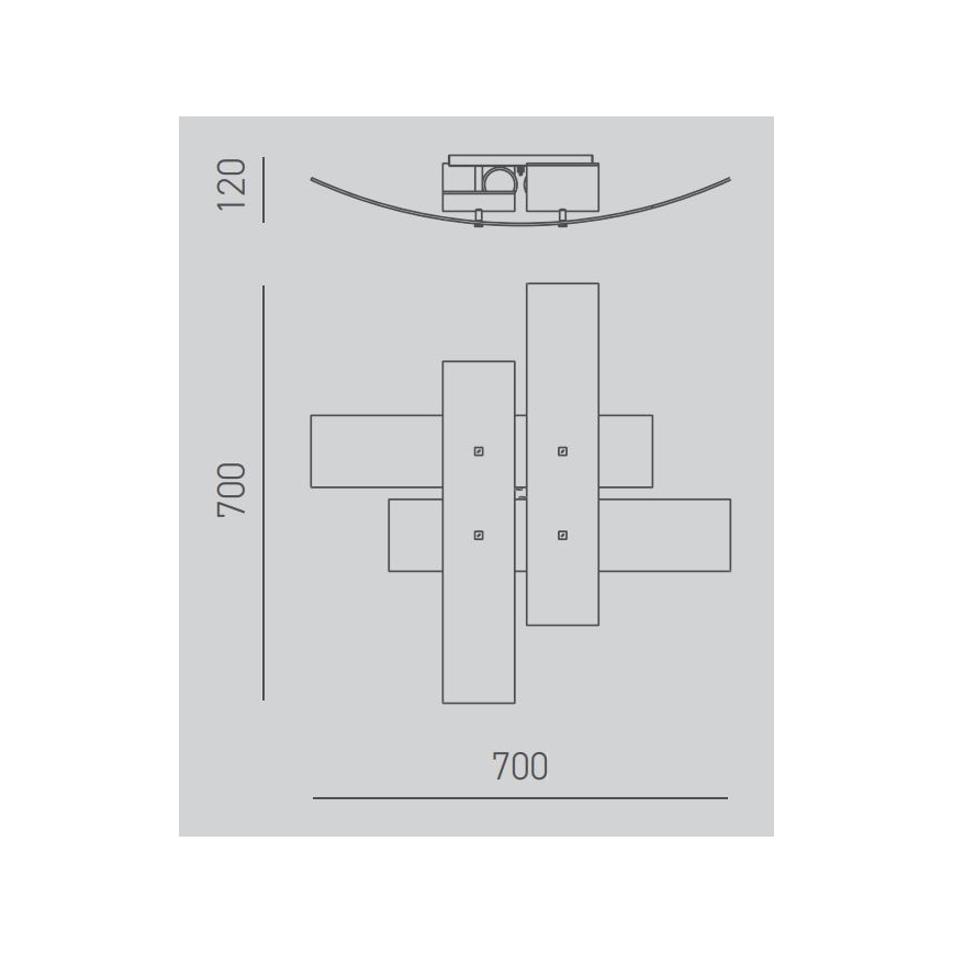 Gea Luce LARA P M arg - Lubinis šviestuvas LARA 2xE27/70W/230V 70 cm sidabras